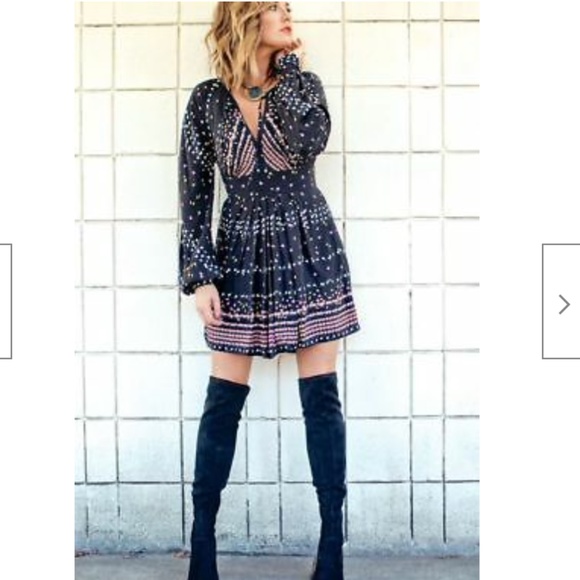 Free People Coryn Print Dress, backless sz 2 - Picture 7 of 10